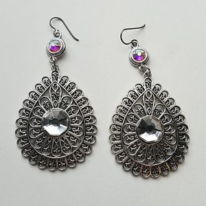 GASOLINE GLAMOUR Jewelry - GYPSY MEDALLION DROP EARRINGS OPAL MOONDUST NEW GASOLINE GLAMOUR Jewelry - GYPSY MEDALLION DROP EARRINGS OPAL MOONDUST NEW